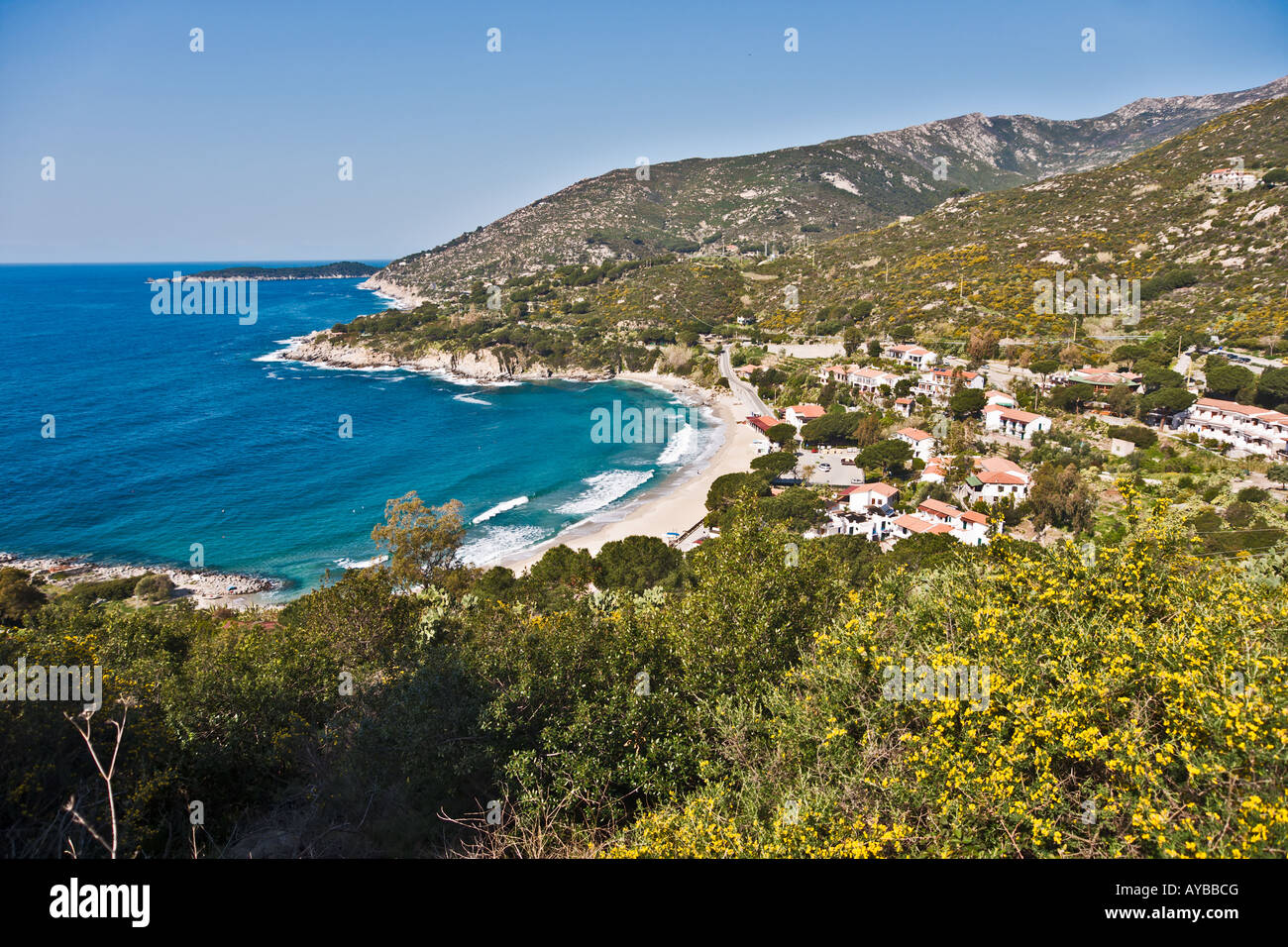 Vista della spiaggia di Cavoli Isola d Elba Livorno ITALIA Foto Stock