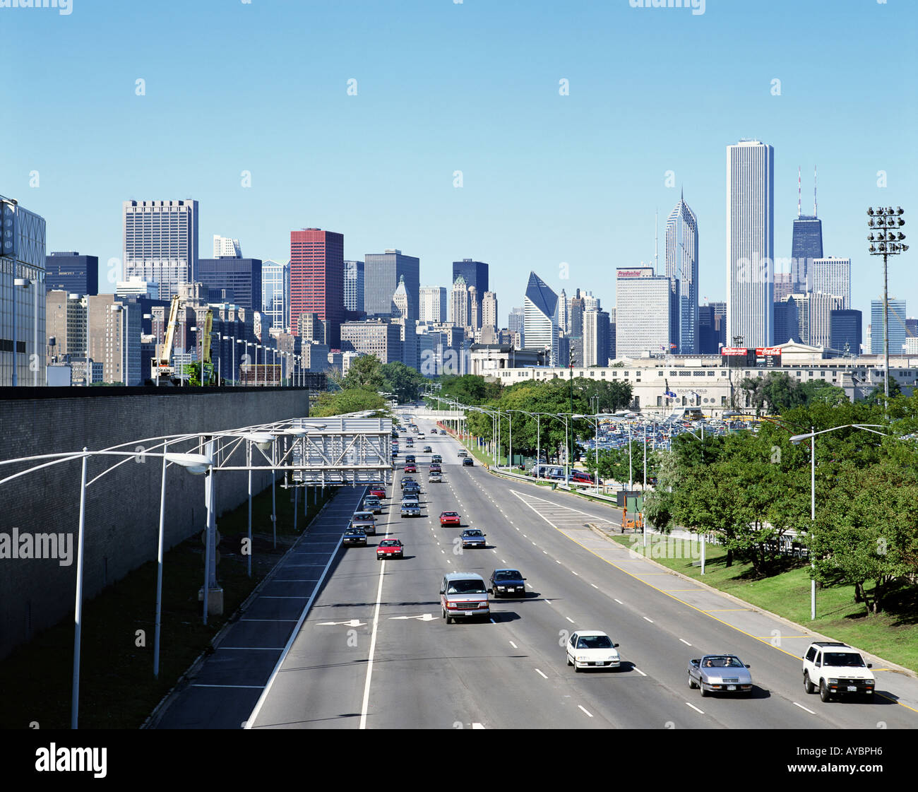 Stati Uniti Illinois sullo skyline di Chicago Lake Shore Drive Foto Stock