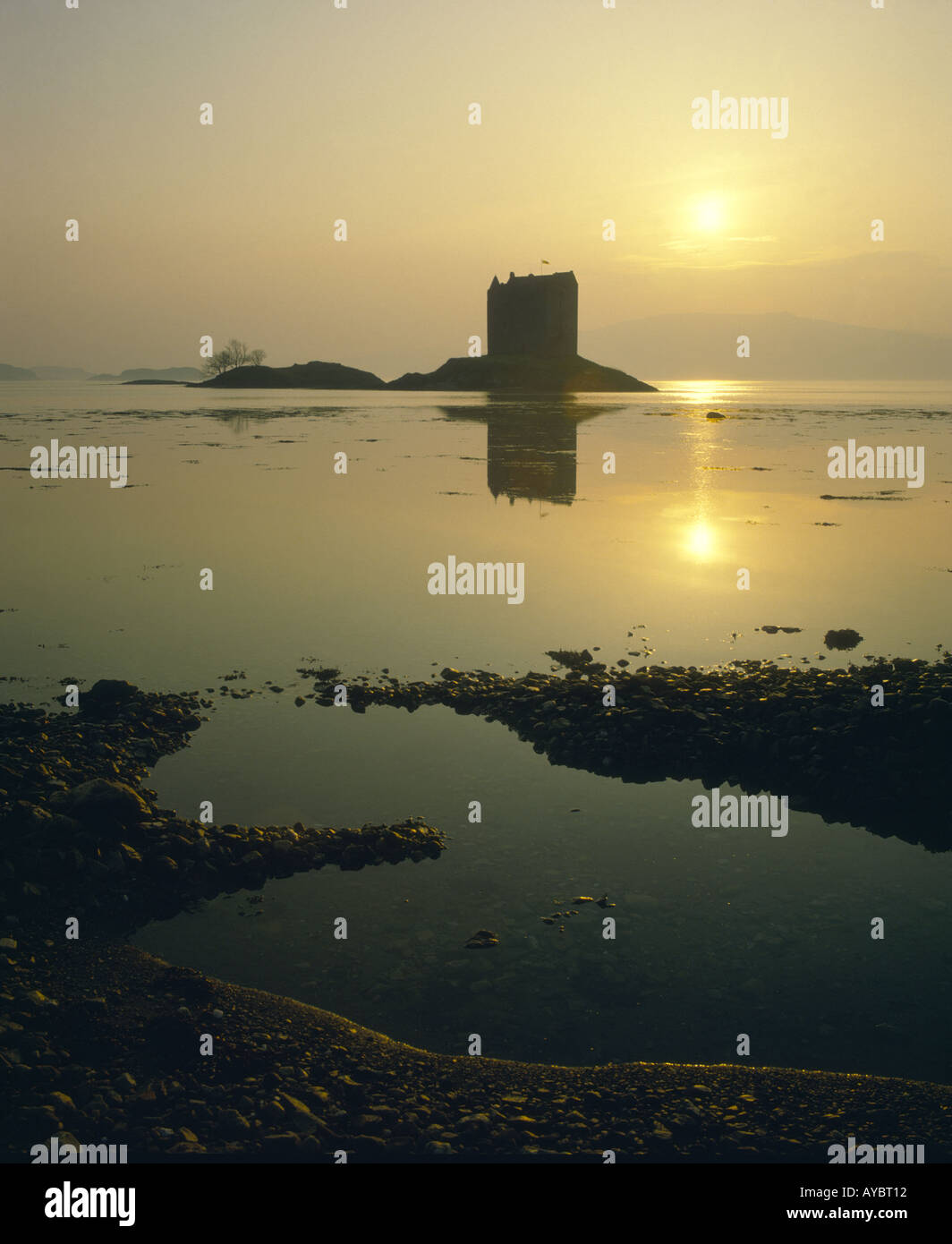 Castle Stalker su Loch latch Appin Foto Stock