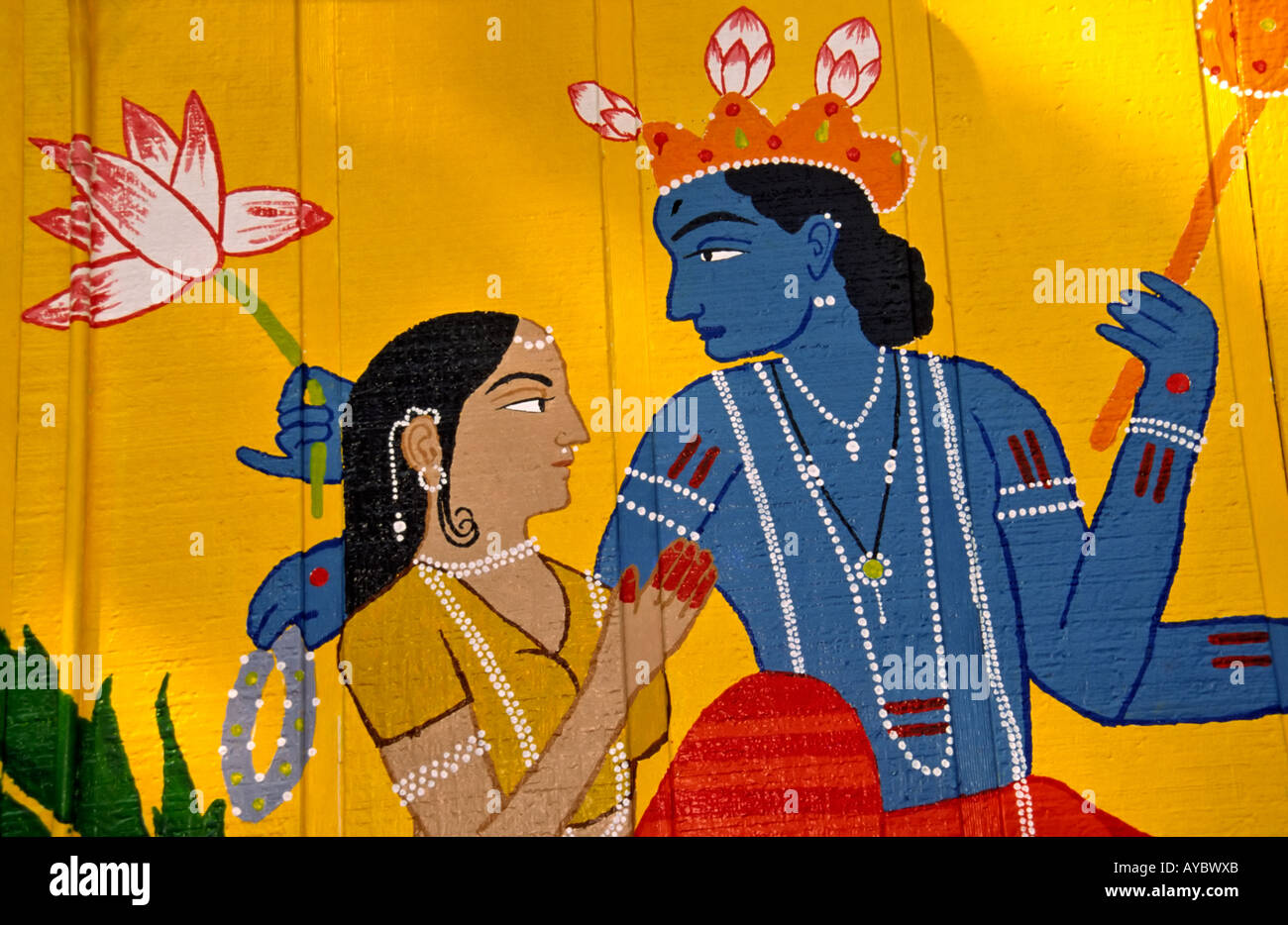 Colorato e misterioso oriente arte indiana presso il Cafe cosmico a Dallas, in Texas. Foto Stock