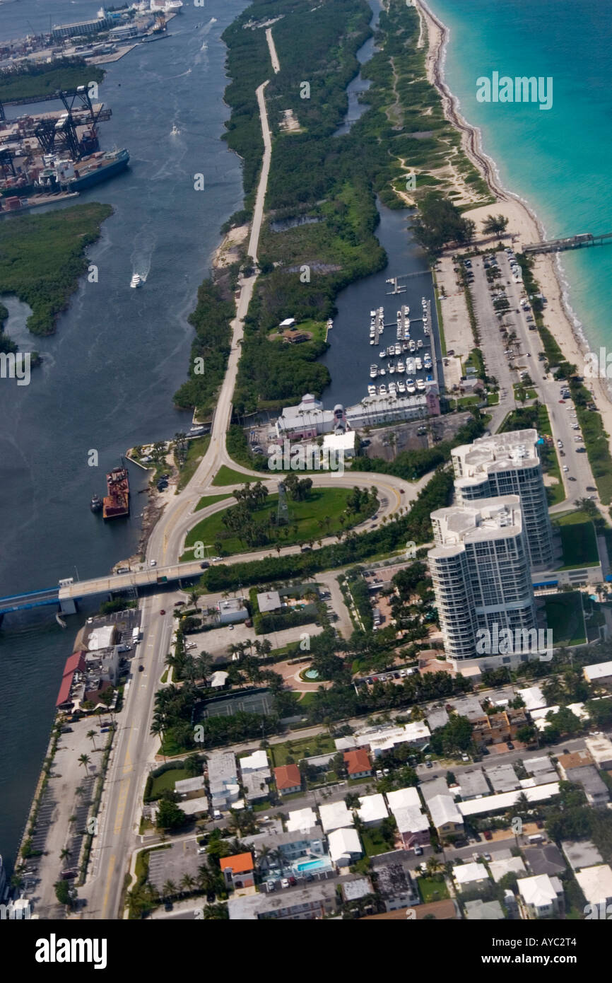 Vista aerea della spiaggia di Fort Lauderdale Florida USA Foto Stock