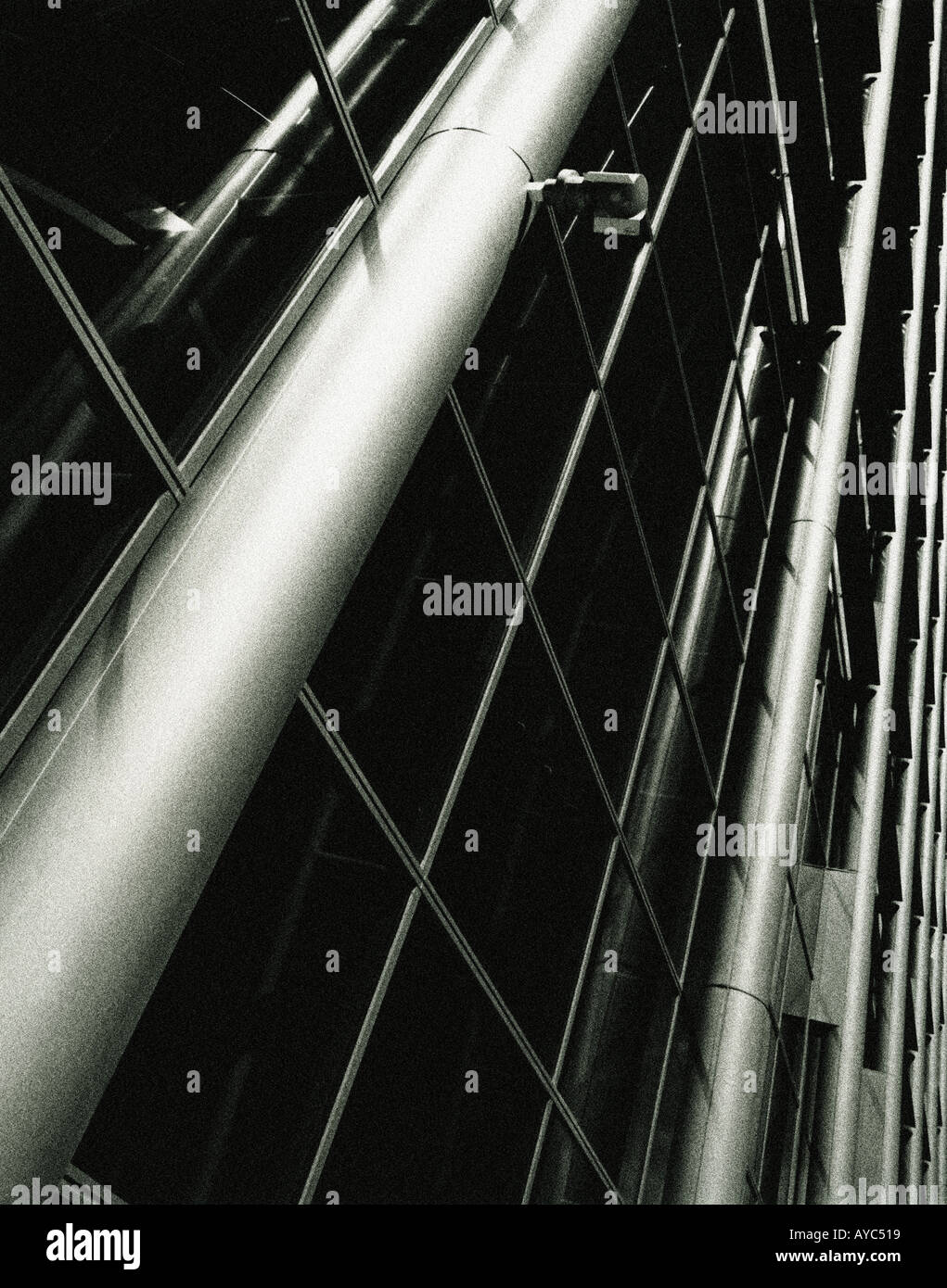 Elevazione architettonico dell edificio in acciaio e vetro Foto Stock