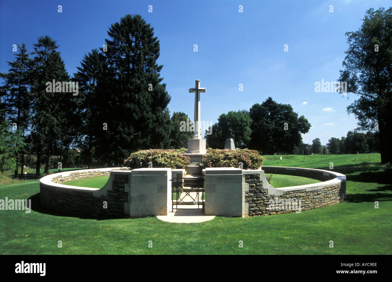 Il cimitero di cacciatori, Black Watch 51st Highland Division, Beaumont Hamel Memorial Park, somme, a nord-est della Francia. Foto Stock