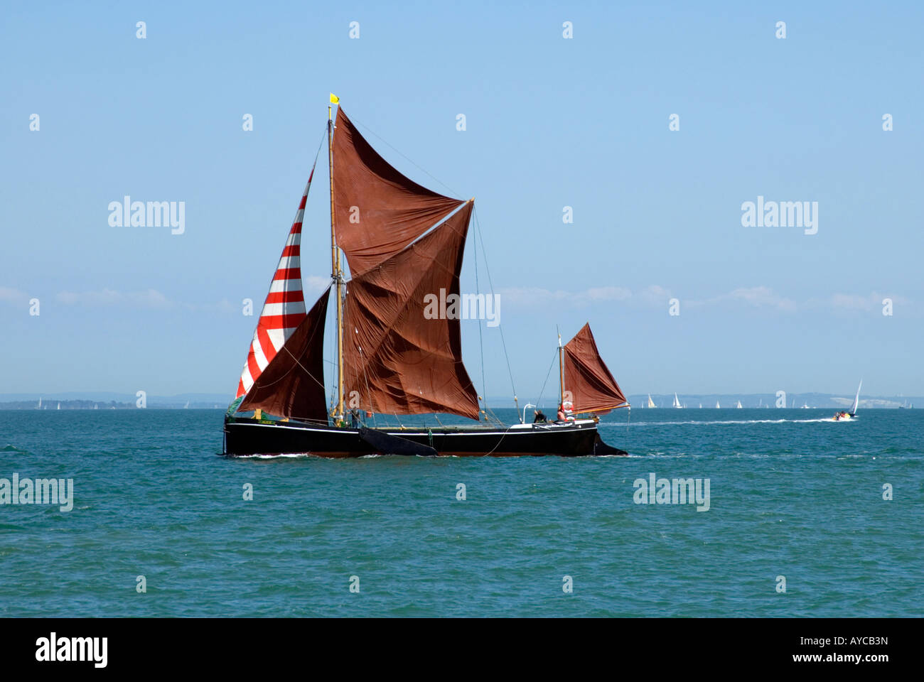 Old Gaffers imbarcazione in legno rally Yarmouth Isle of Wight England Regno Unito Giugno 2007 Foto Stock