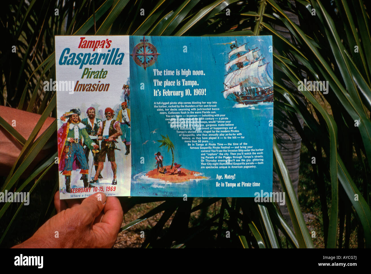 Annuncio per il 1969 Gasparilla Pirate Festival, Tampa, Florida, Stati Uniti d'America Foto Stock