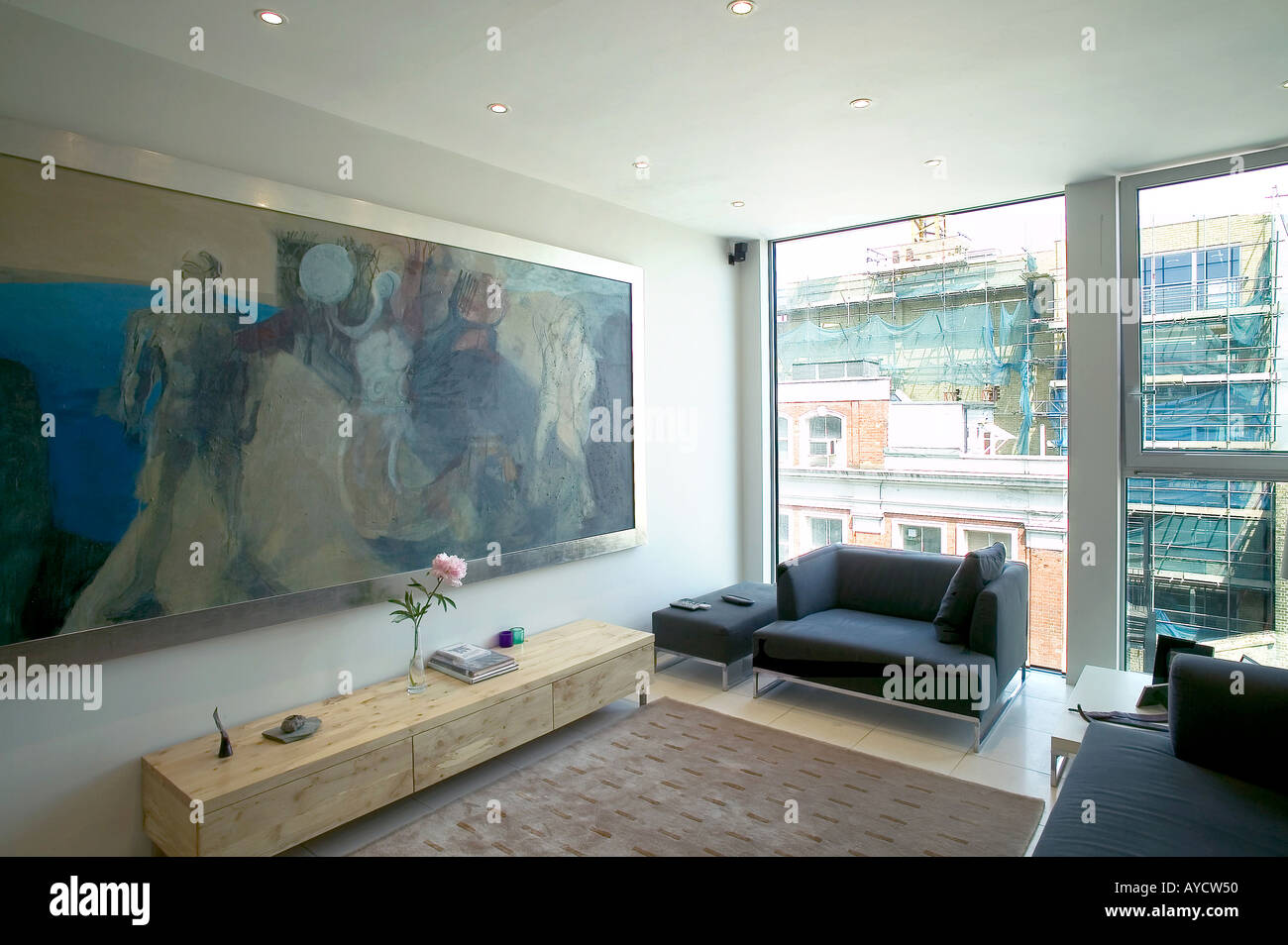 Il Gap Casa, Clerkenwell. Vincitore del RIBA Futuro Case concorrenza (2004) soggiorno. Architetto: utilizzare gli architetti/Jo Hagan Foto Stock