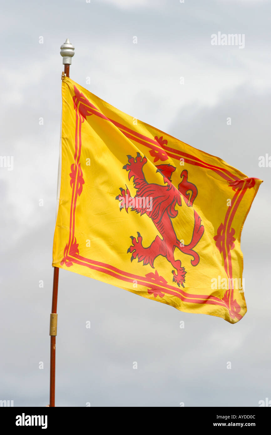 Scottish leone rampante battenti bandiera Foto Stock