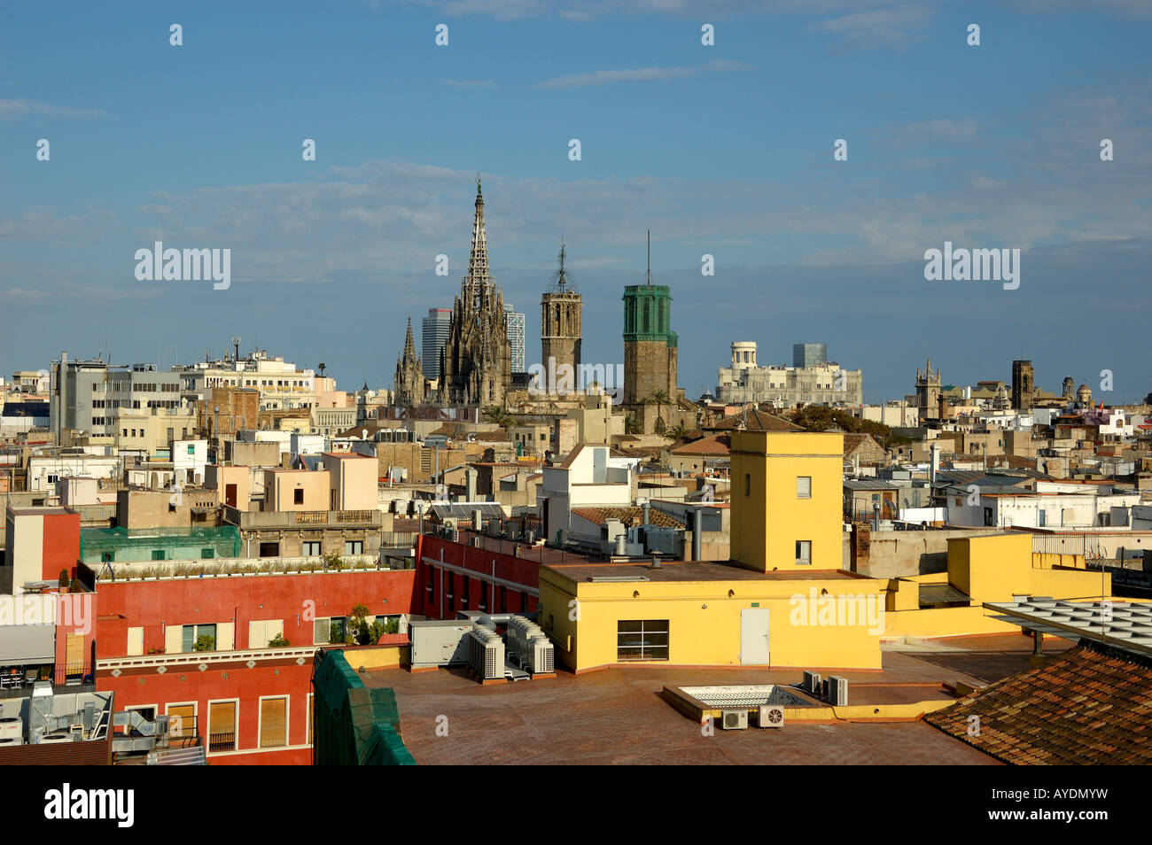 Una panoramica di Barcellona, Spagna. Foto Stock