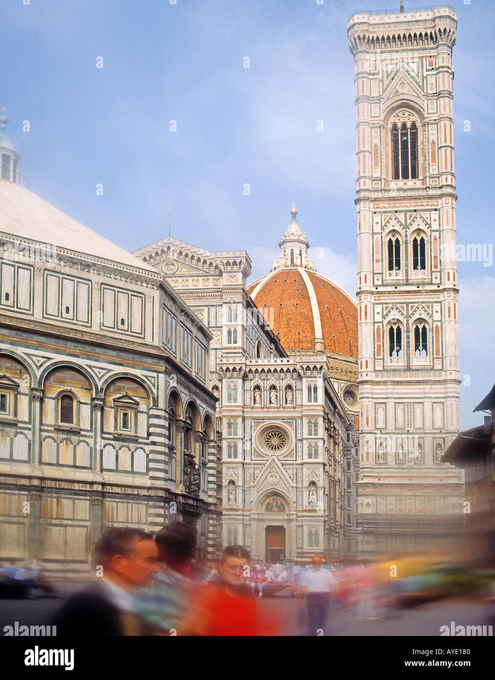 Firenze Toscana Italia Bapistery Duomo Campanile Foto Stock