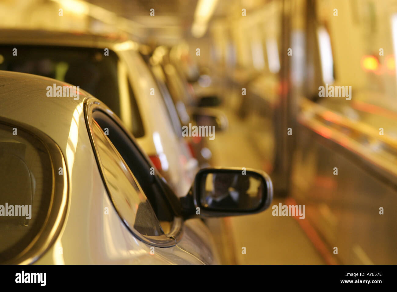 Channel Tunnel auto interno treno Francia Regno Unito Foto Stock