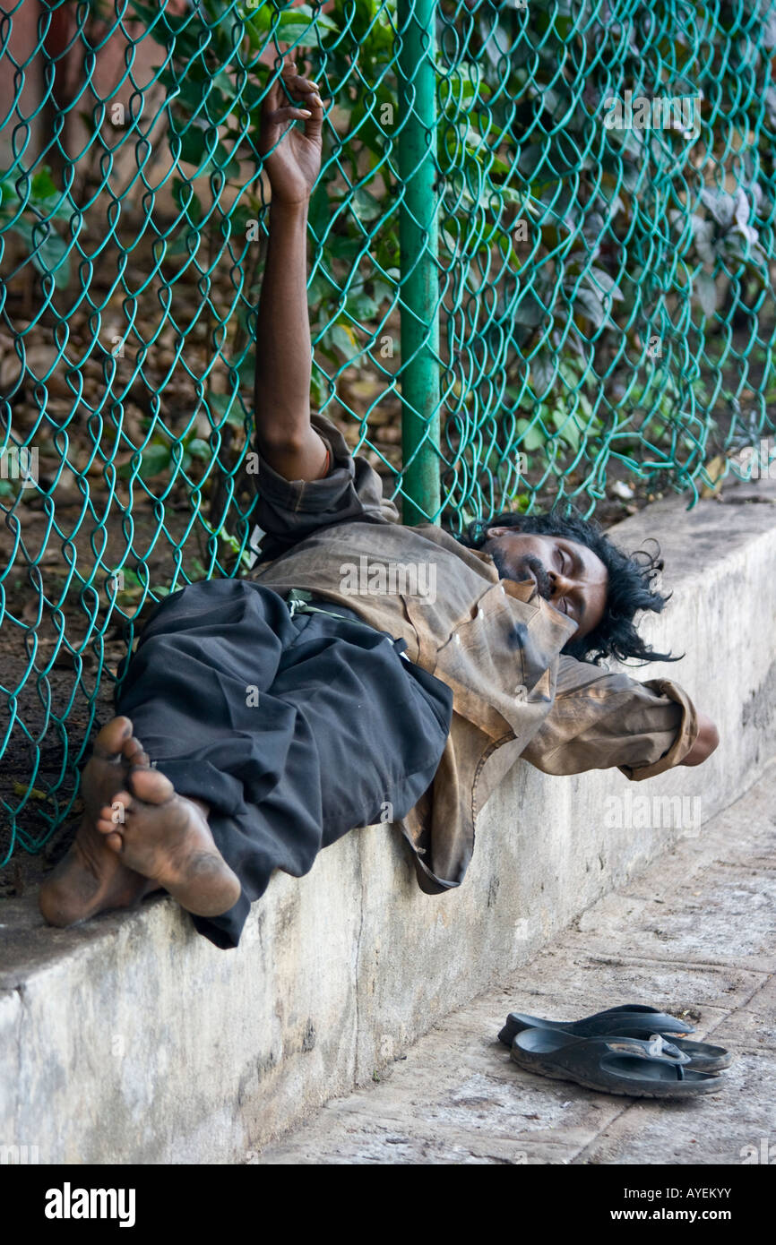 Senzatetto in Chennai India del Sud Foto Stock