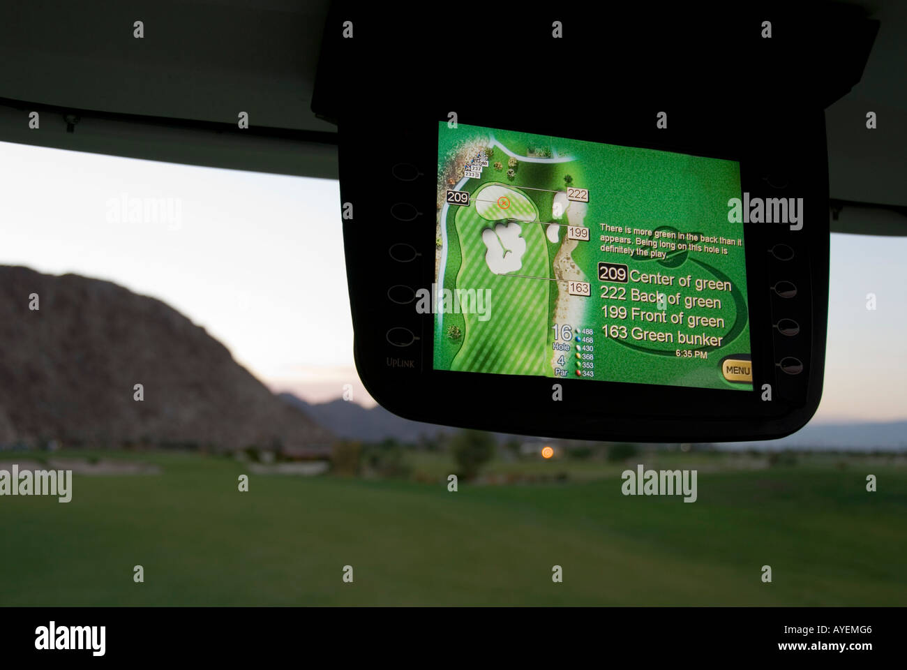 Carrello da golf con GPS TELEMETRO Foto Stock