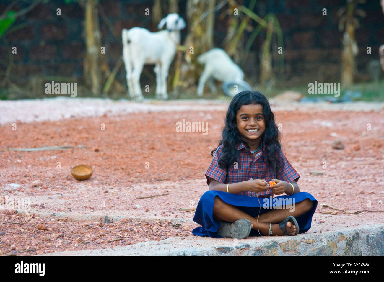 Giovane e bella ragazza indiana in Kerala India Foto Stock