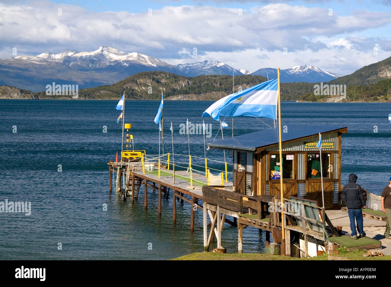 Sud America s southernmost Post Office a Puerto Guarani Argentina vicino a Tierra del Fuego National Park Foto Stock