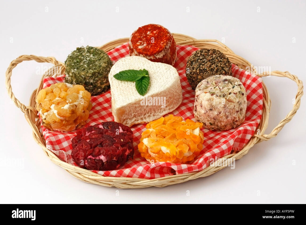 Francesi assortite di formaggio di capra Foto Stock