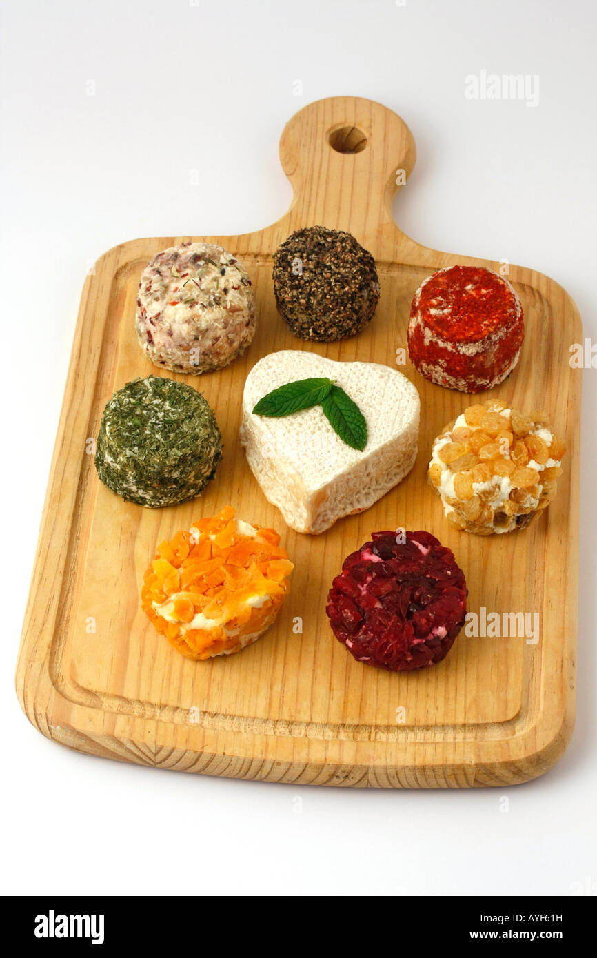 Francesi assortite di formaggio di capra Foto Stock