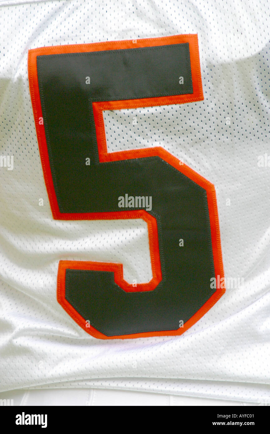 Numero cinque sullo sport shirt 5 il numero di riferimento Foto Stock