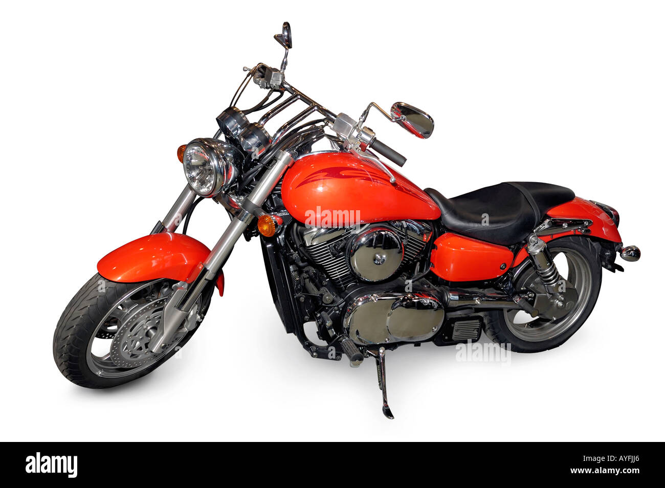 Rosso moto Kawasaki Foto Stock