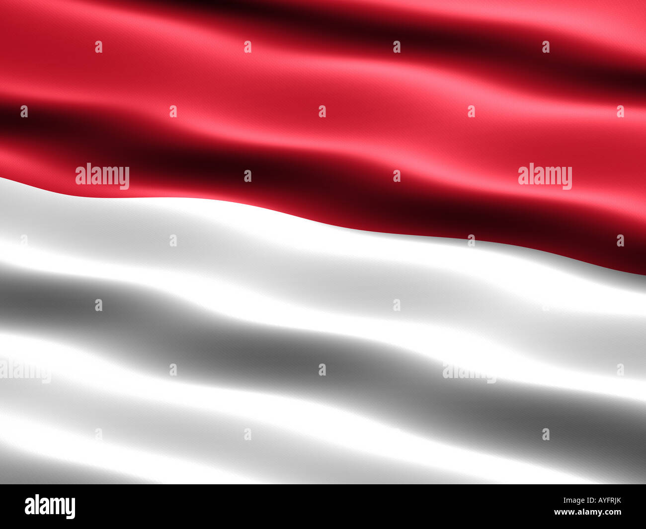 Bandiera di Indonesia computer generato illustrazione con aspetto setoso e onde Foto Stock Bandiera di Indonesia computer generato illustrazione con aspetto setoso e onde Foto Stock