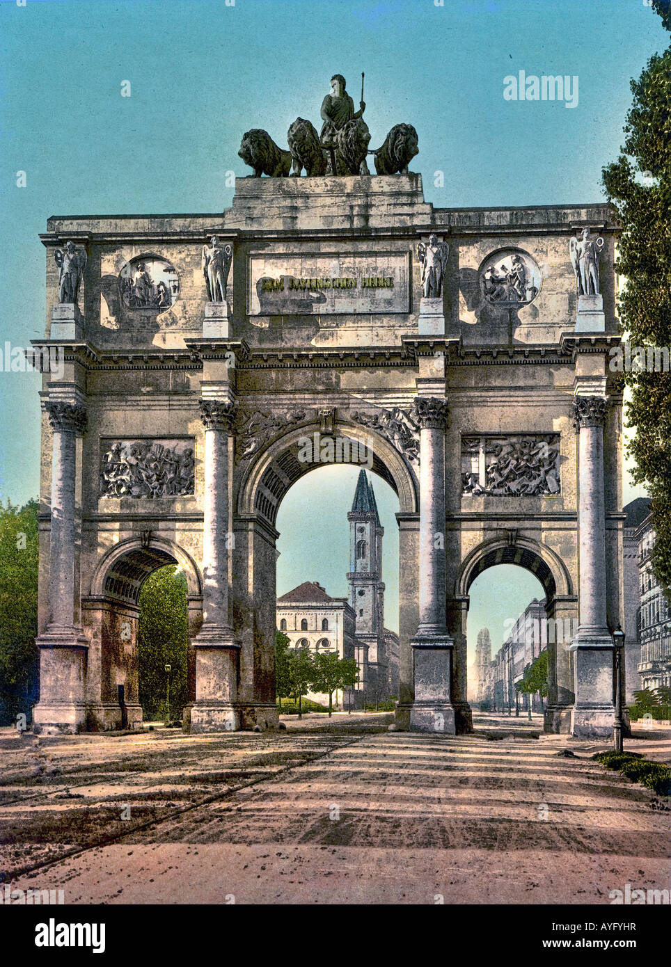 Porta Vittoria Monaco di Baviera Foto Stock