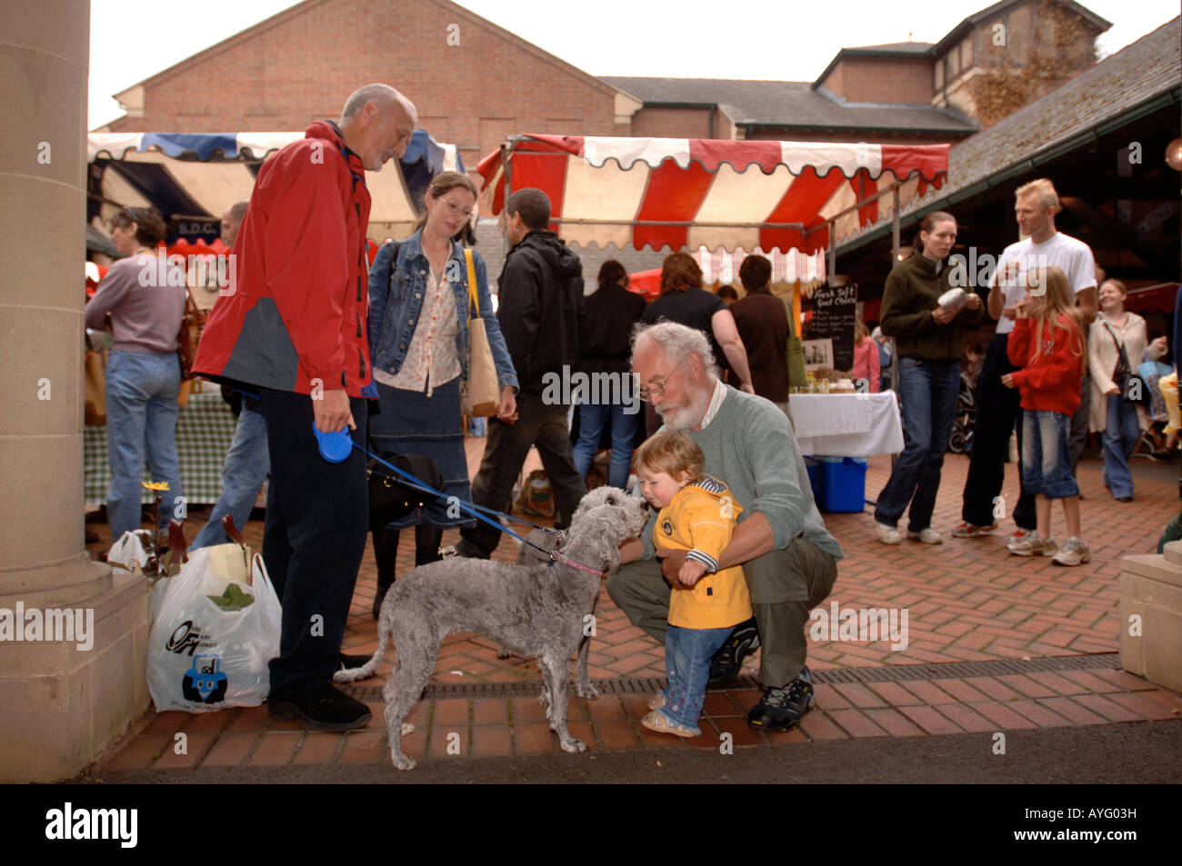 Il mercato degli agricoltori in Stroud GLOUCESTERSHIRE REGNO UNITO Foto Stock