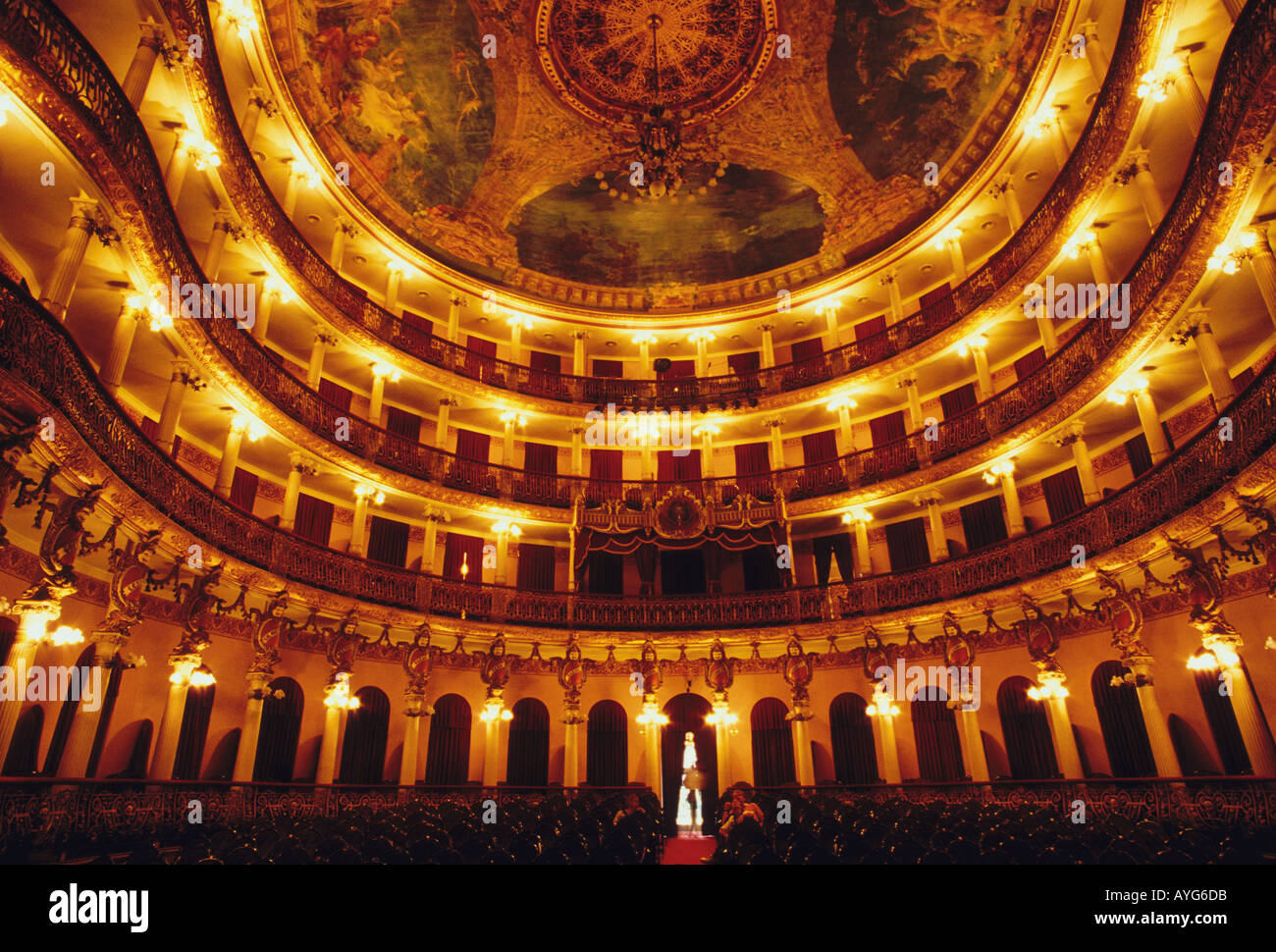 Interno, Manaus Opera House, Opera House, il Teatro Amazonas, Manaus, Amazonas Stato, Brasile Foto Stock