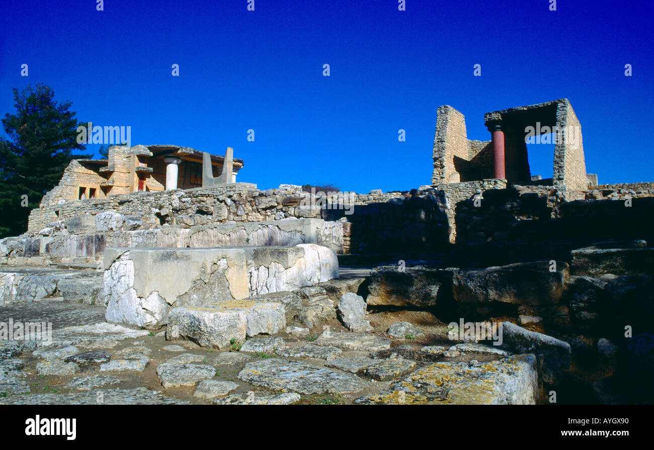 Creta Grecia panoramica del Palazzo di Knossos. Foto Stock