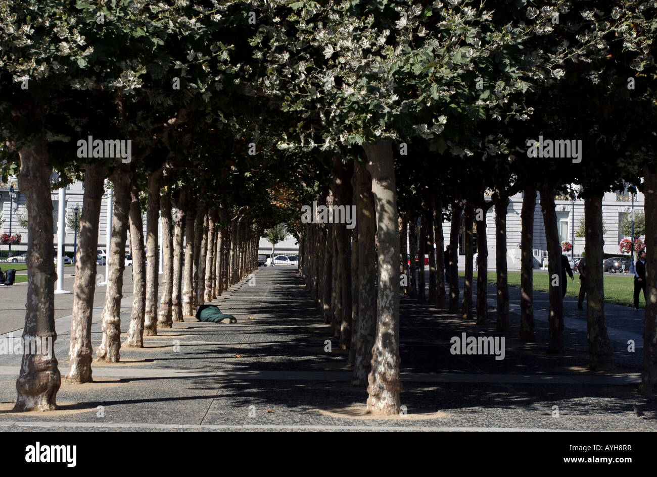 La persona senza dimora dormire in San Francisco Foto Stock