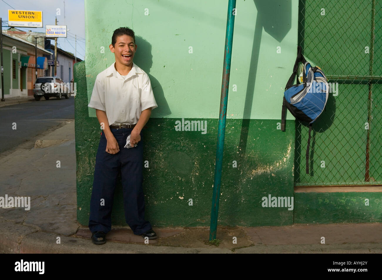 Ragazzo autistico Jinotepe Nicaragua Foto Stock
