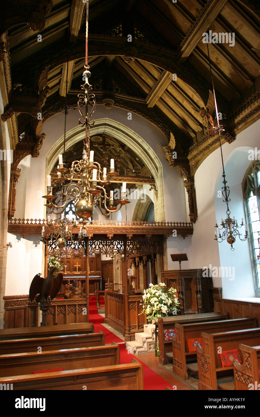 Norfolk Glandford St Martins Chiesa interno Foto Stock