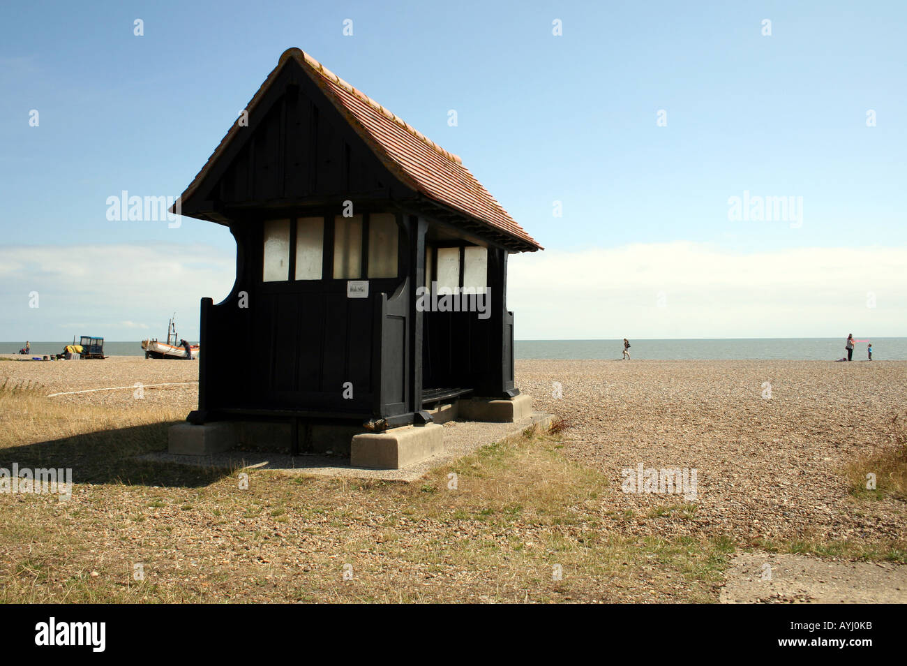 GEORGIAN rifugio sulla spiaggia di Aldeburgh Suffolk. Inghilterra UK Europa Foto Stock