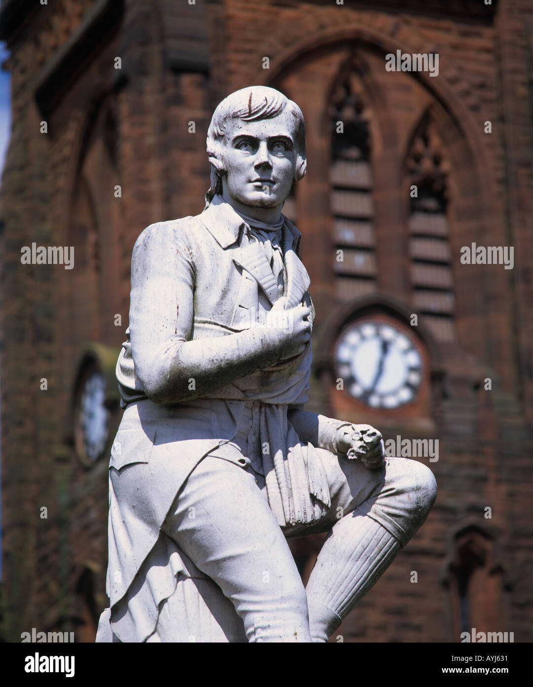 Statua di Robert Burns, Dumfries Dumfries and Galloway, Scotland, Regno Unito Foto Stock