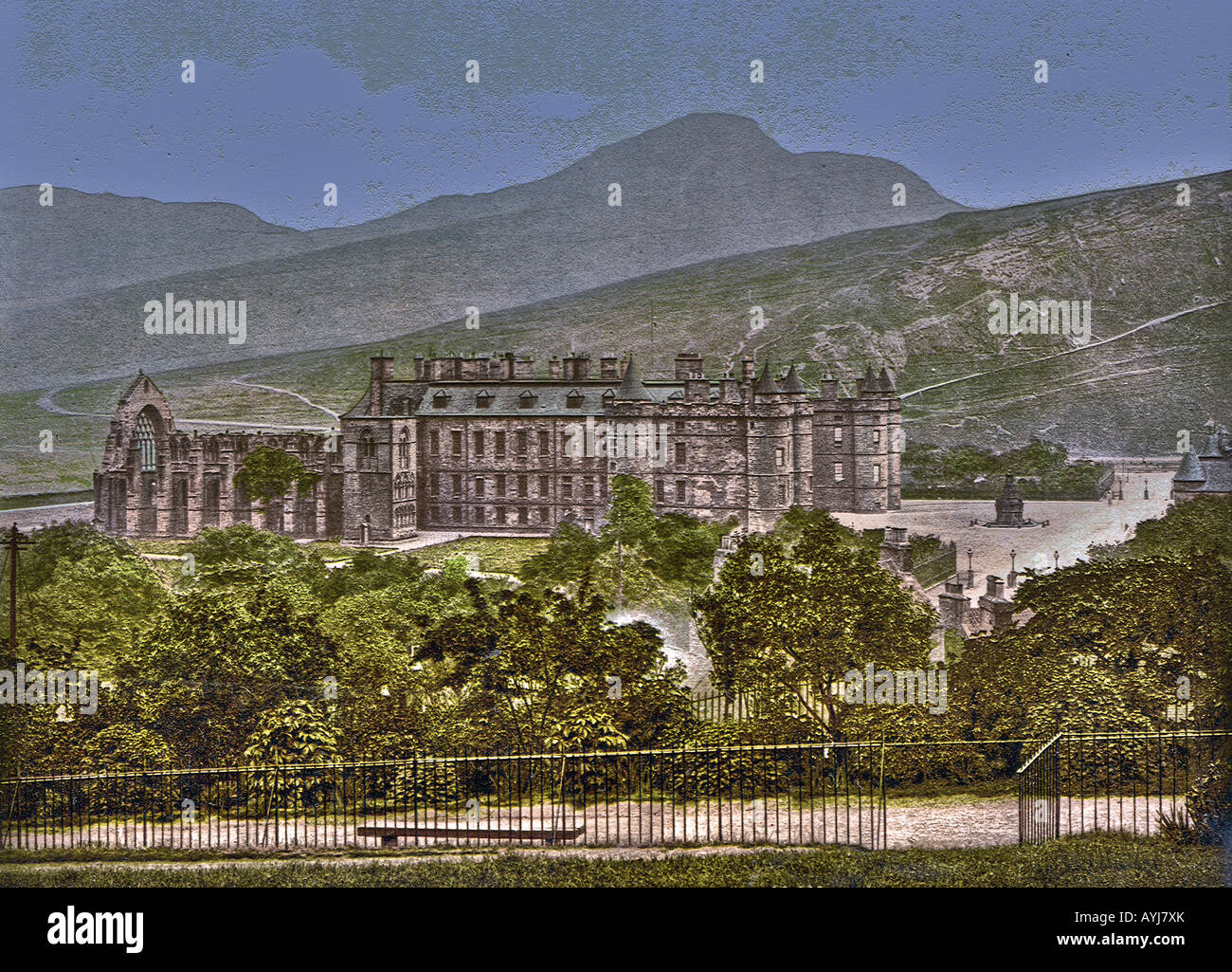 Il Palazzo di Holyroodhouse ad Edimburgo, Scozia UK, Arte 1890 a 1900 Foto Stock