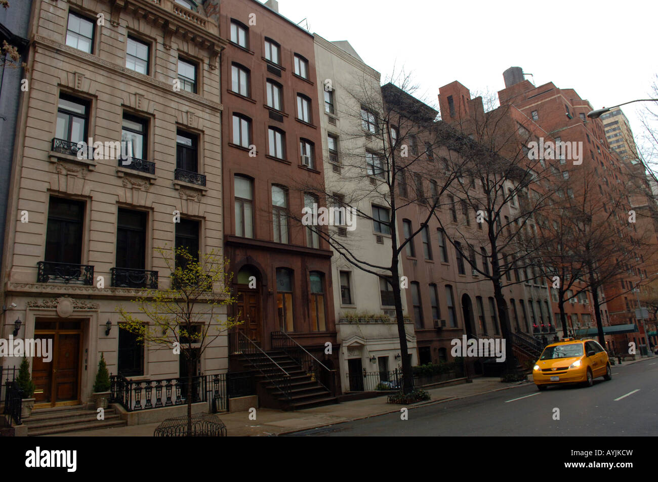 Case a schiera nel quartiere di Murray Hill di Manhattan a New York Foto Stock