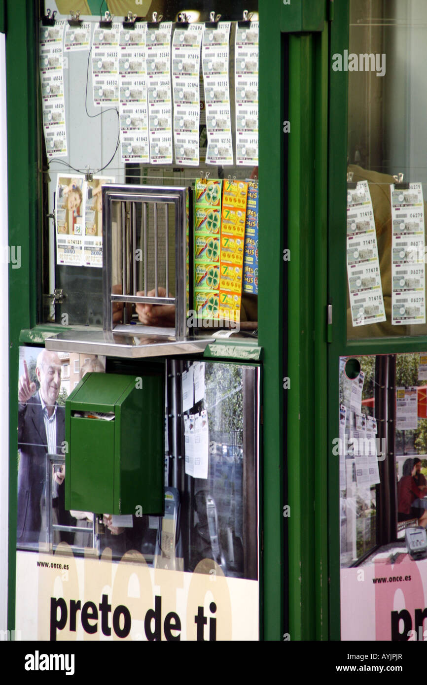 Lotteria venditore Spagna Foto Stock