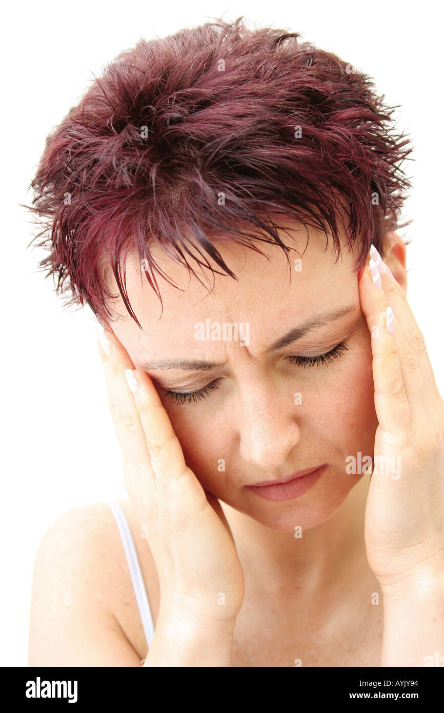 Kopfschmerzen Foto Stock