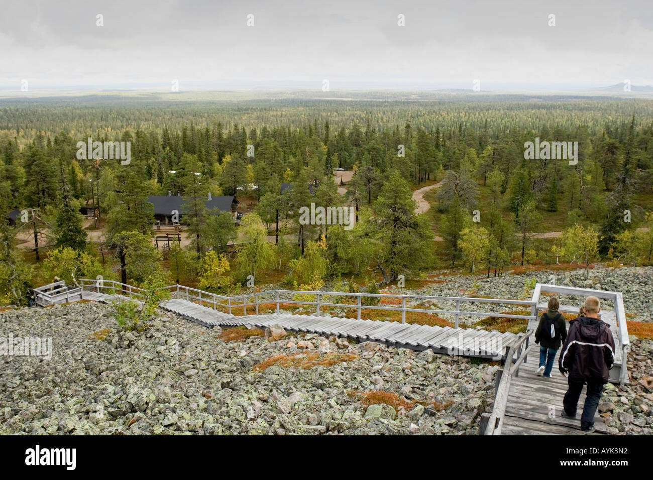 Vista dalla miniera di ametista Pyha Luosto Parco nazionale della Finlandia Foto Stock