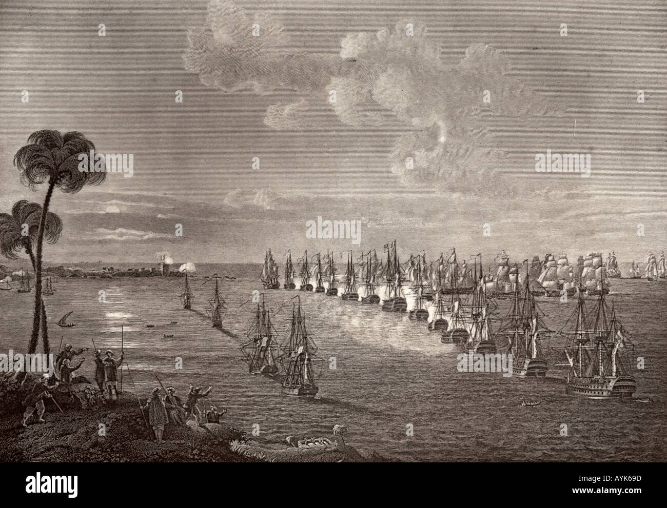 La battaglia del Nilo, Aboukir Bay, 1798. Foto Stock