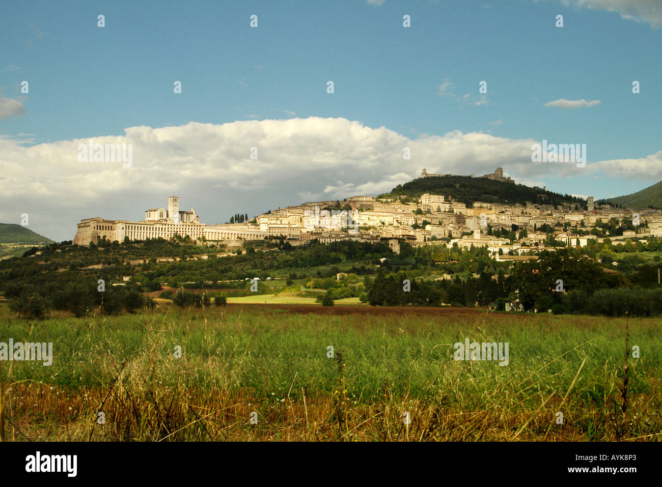Panorama di Assisi Foto Stock