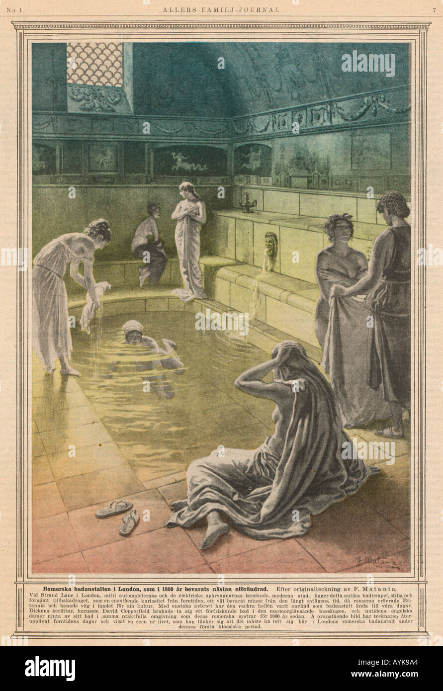 Bagno romano di Londra Foto Stock