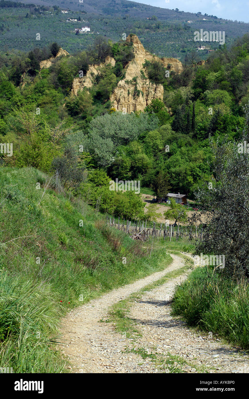 Le Balze Arezzo Toscana Italia montante verticale verticale Foto Stock
