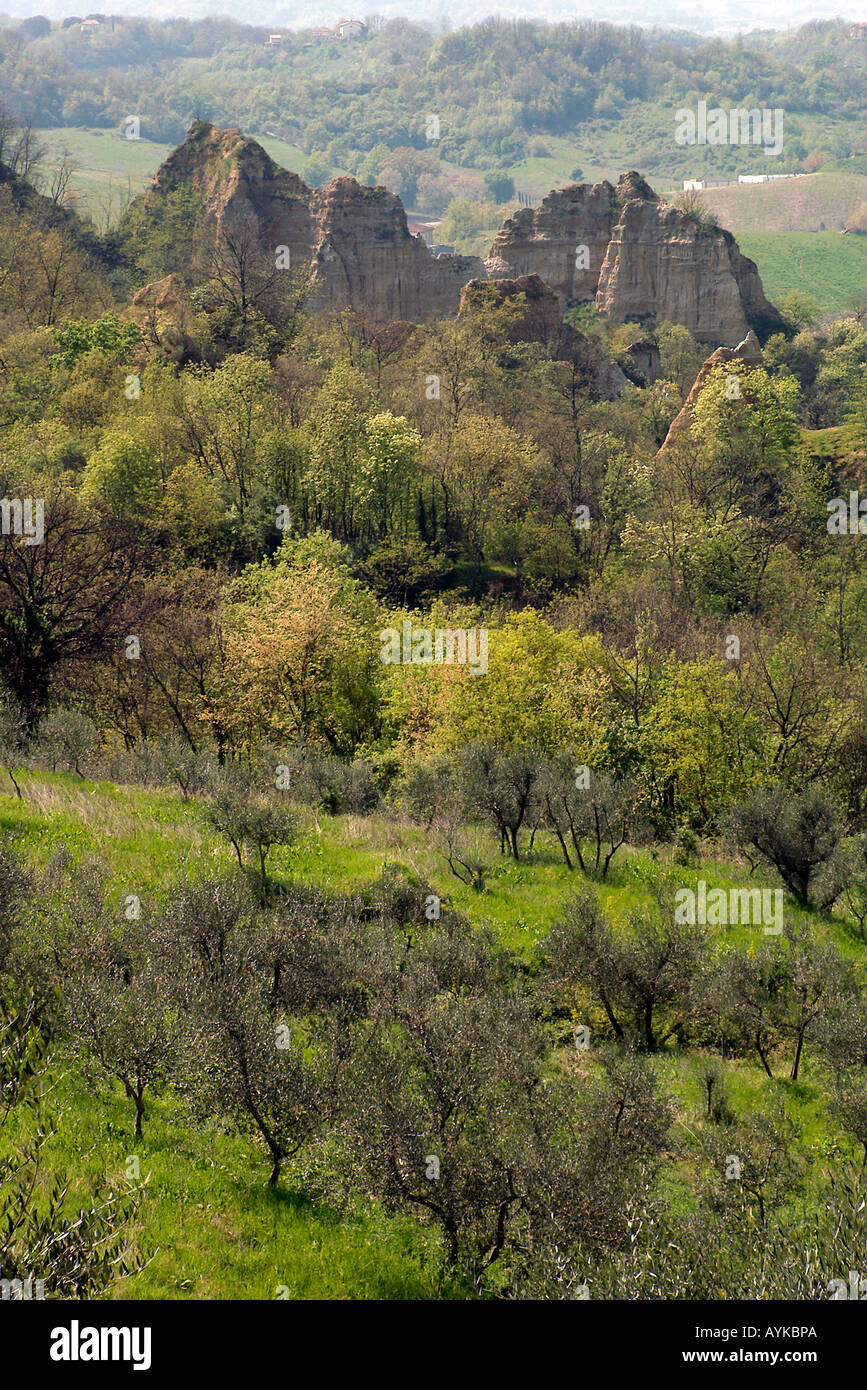 Le Balze Arezzo Toscana Italia montante verticale verticale Foto Stock