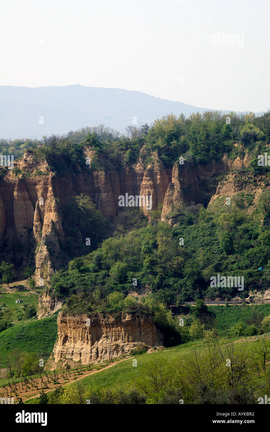 Le Balze Arezzo Toscana Italia montante verticale verticale Foto Stock