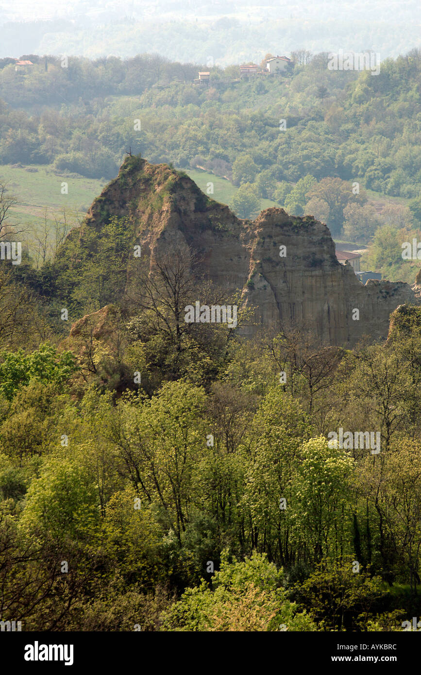 Le Balze Arezzo Toscana Italia montante verticale verticale Foto Stock