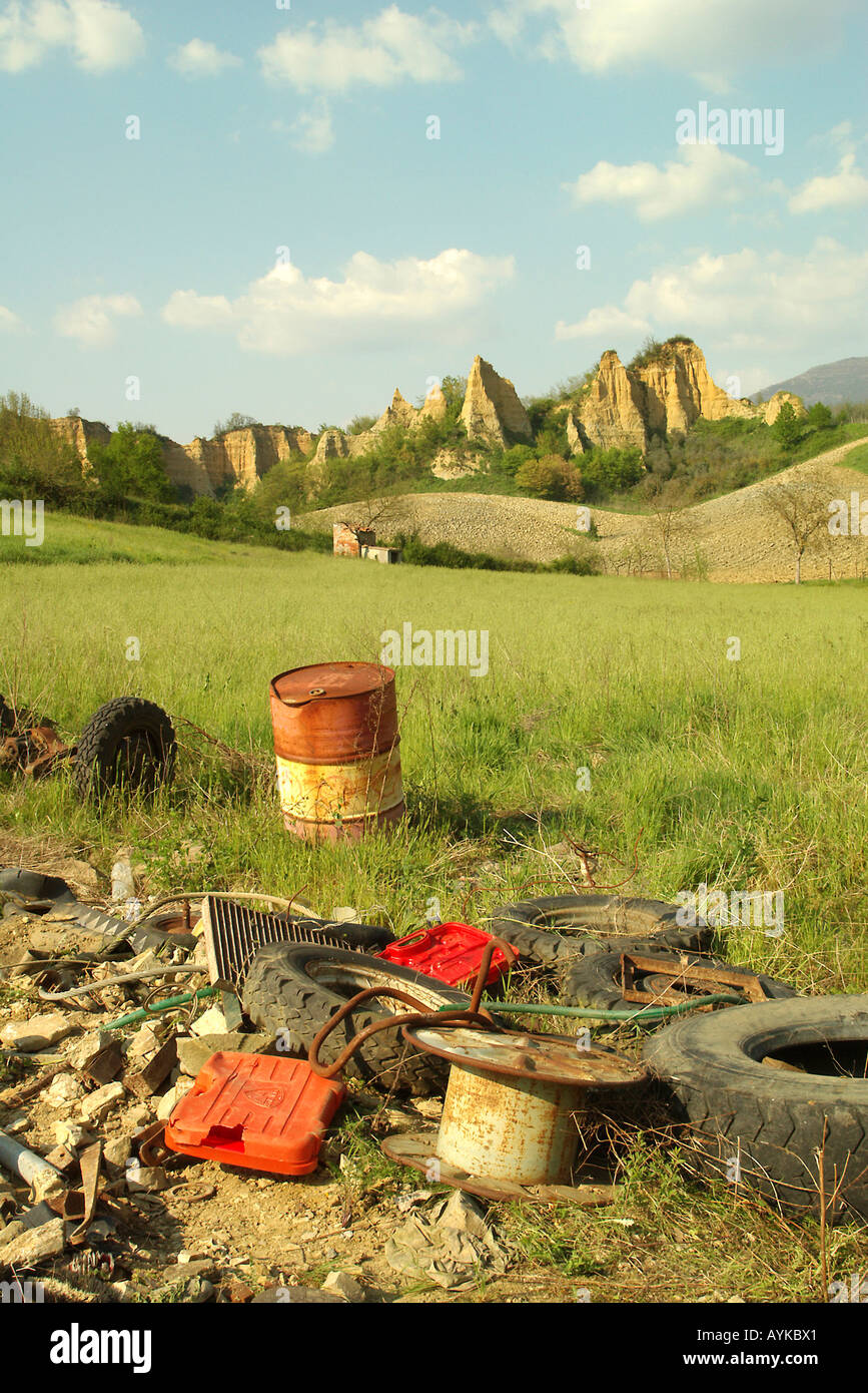 Viaggiare Le Balze Arezzo Toscana Italia montante verticale verticale Foto Stock