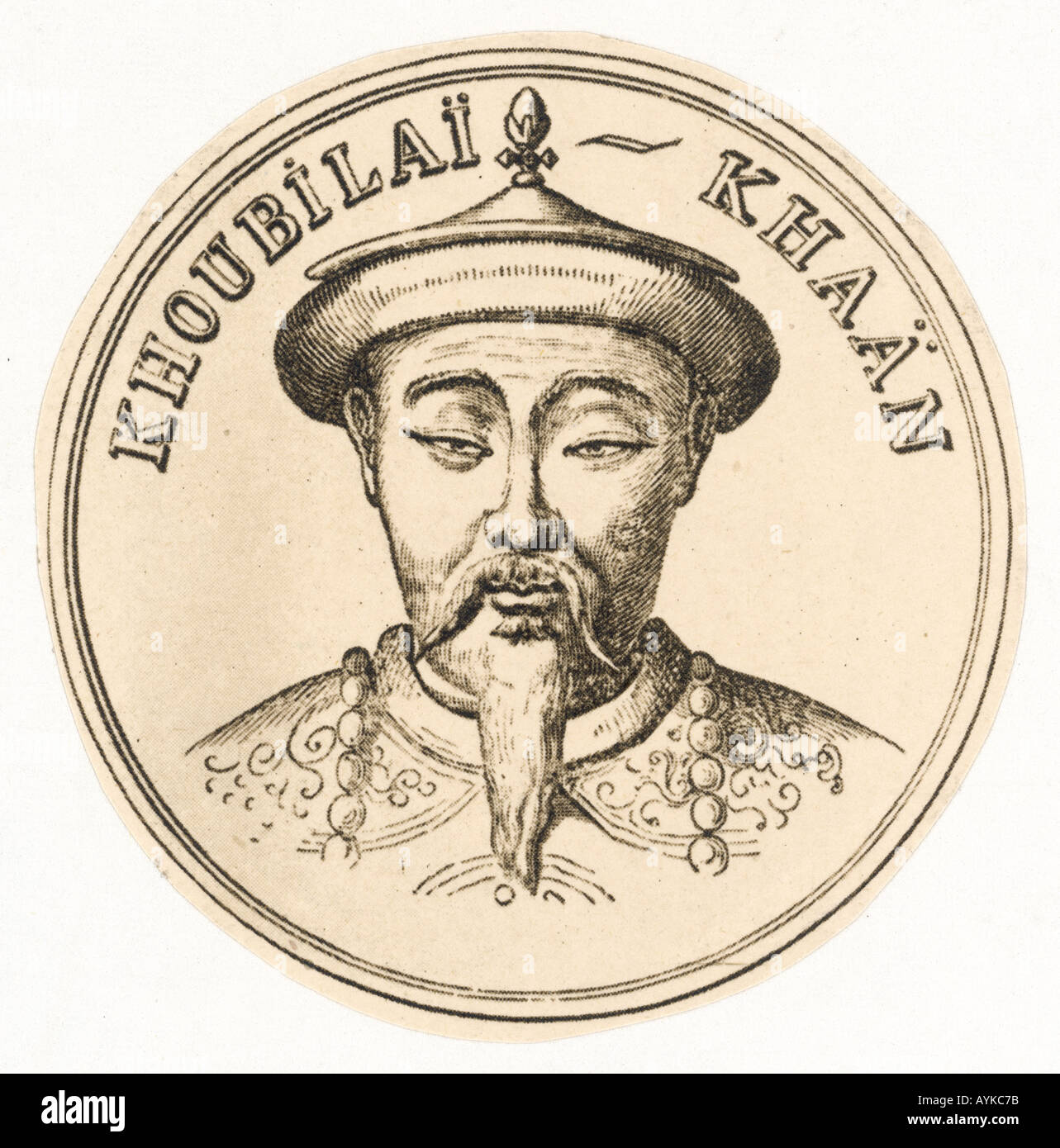 Kublai Khan mongolo Coin Foto Stock