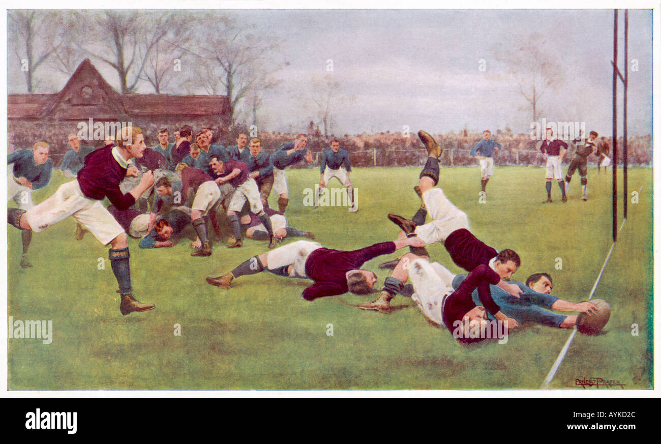 Rugby provare totalizzato 1897 Foto Stock