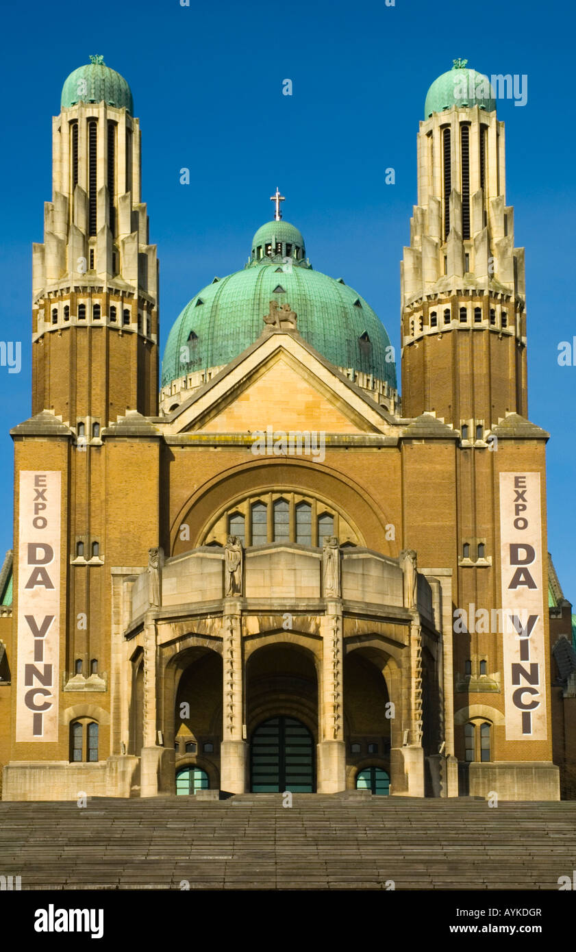 Basilique Nationale du Sacre-Coeur la Basilica nazionale del Sacro Cuore a Koekelberg Distretto Belgio Bruxelles Europa Foto Stock