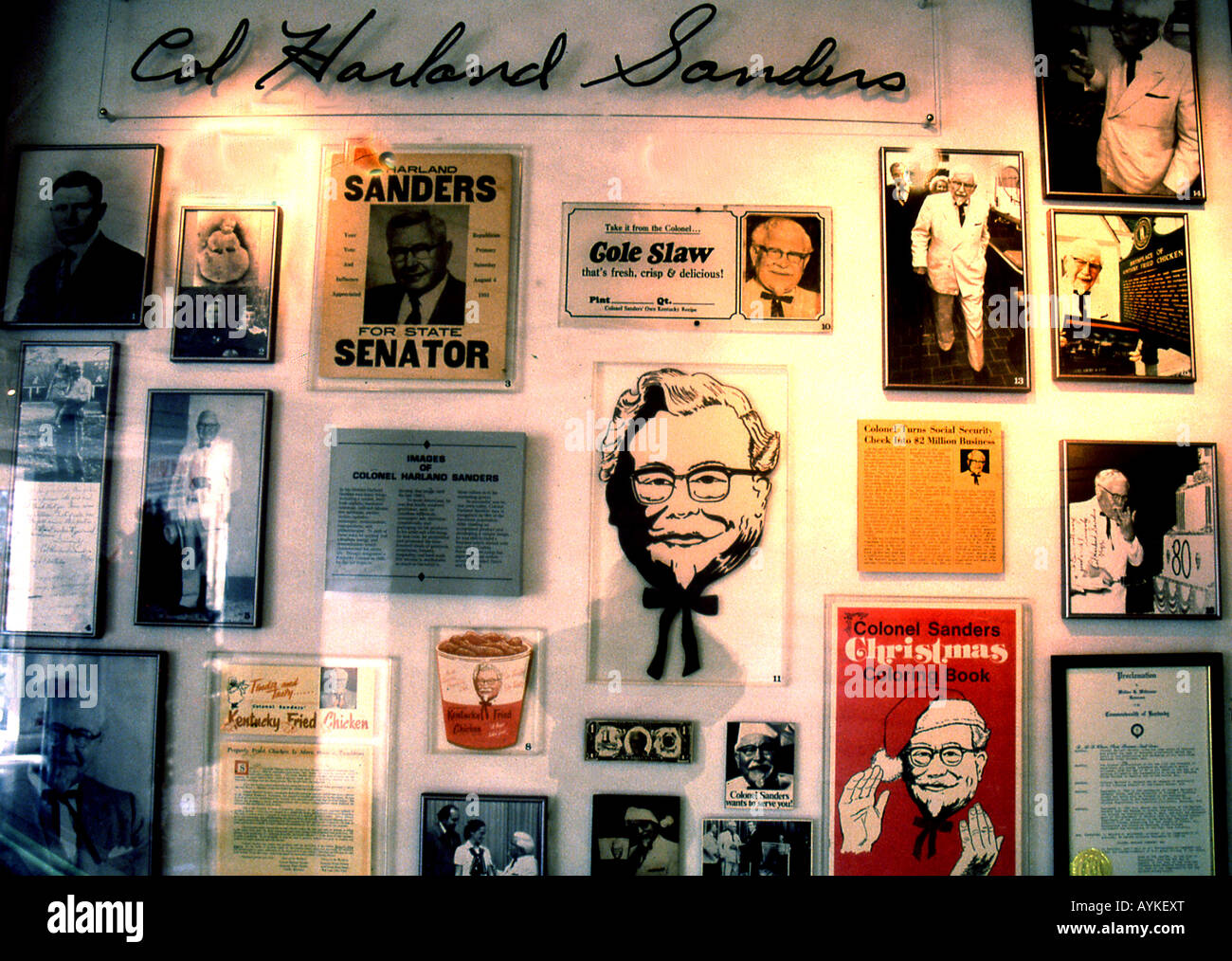 Memorabilia in Kentucky Fried Chicken museum di Corbin USA Foto Stock