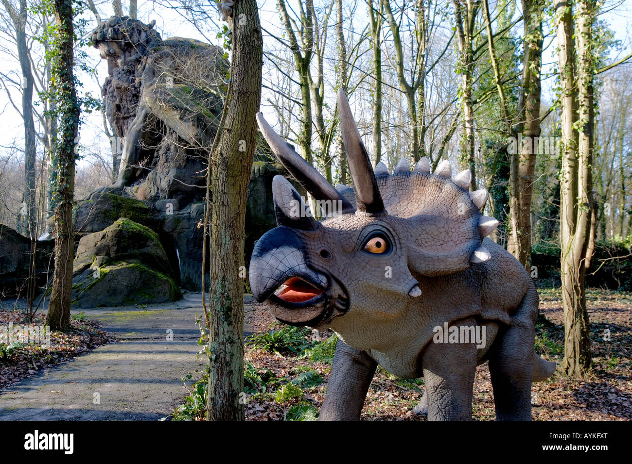 Saurier Parco nel Mondo Verde dinosauro al piacere motivi del Mondo Verde Paesi Bassi Foto Stock